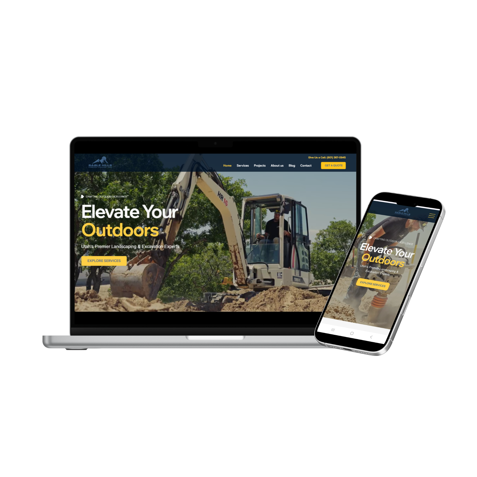 Sable Hills Landscaping website mockup designed by Built Marketing