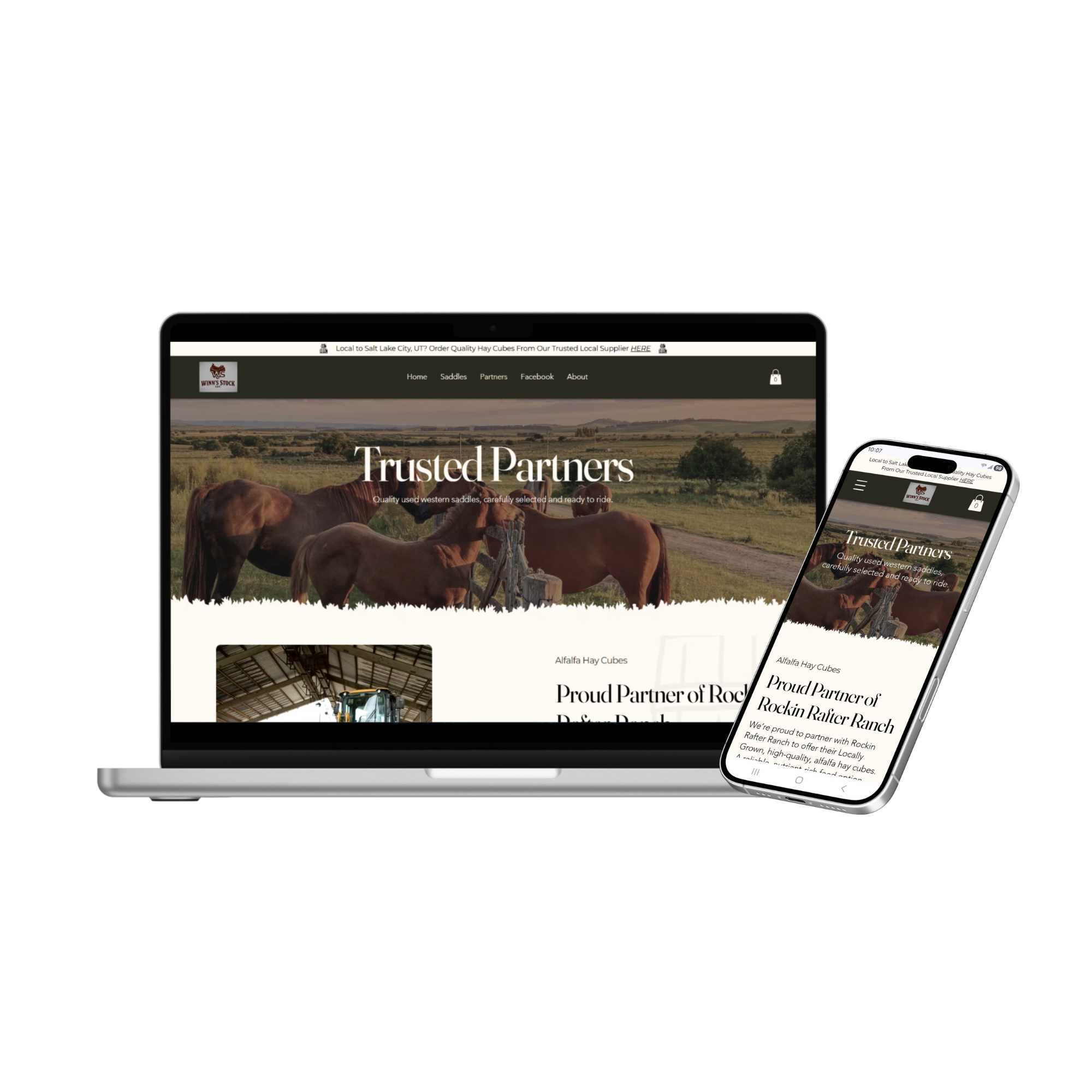 Winns Stock website mockup designed by Built Marketing
