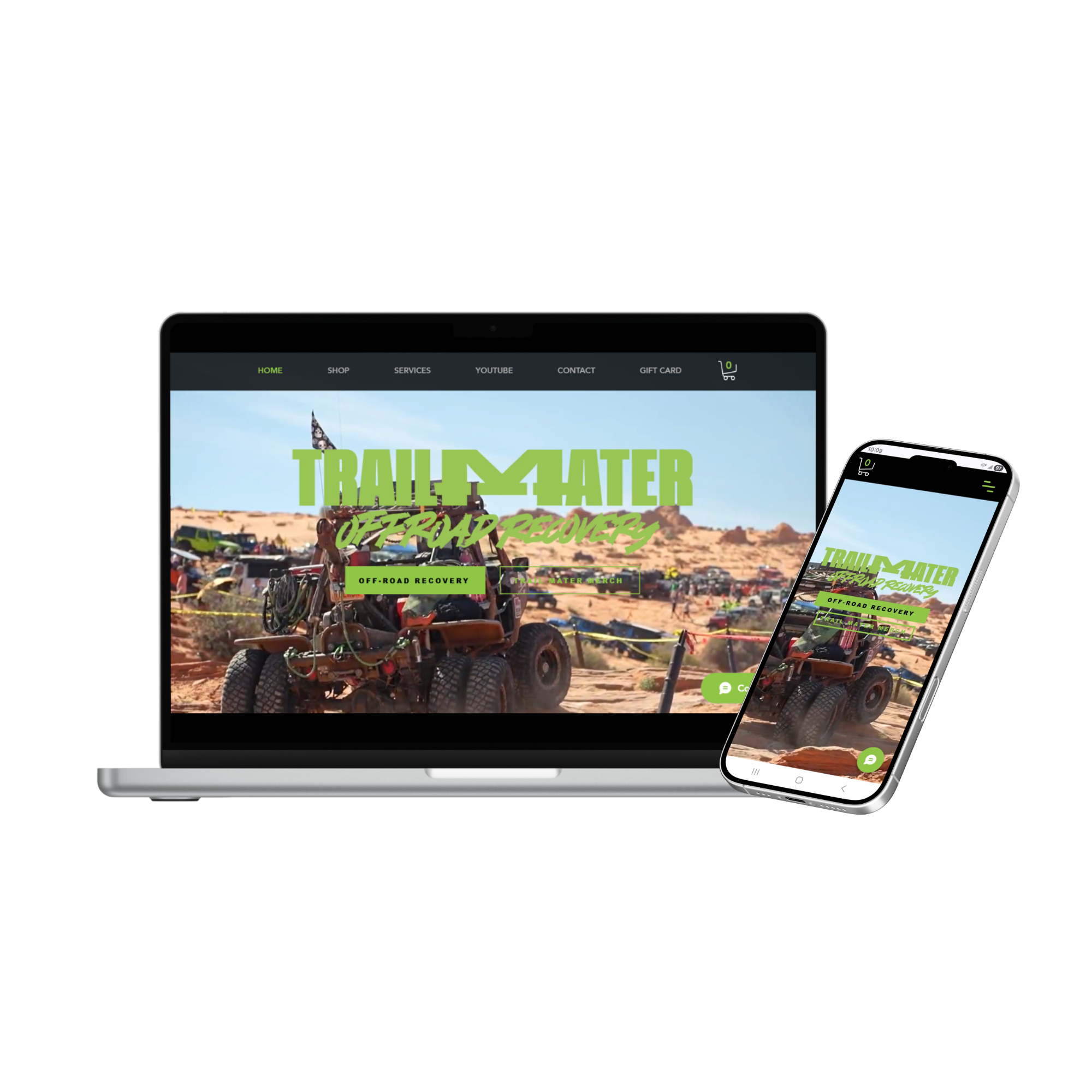 Trail Mater website mockup designed by Built Marketing
